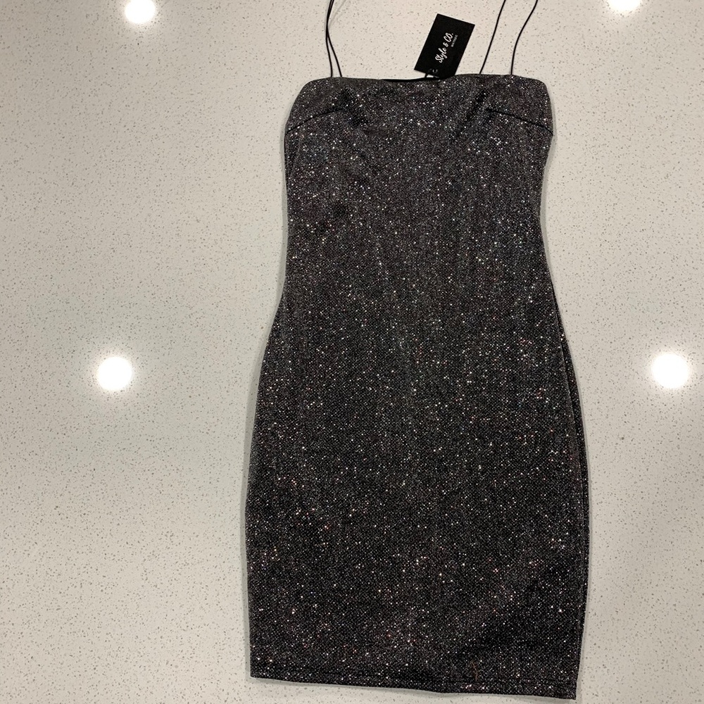 Grey sparkling party dress